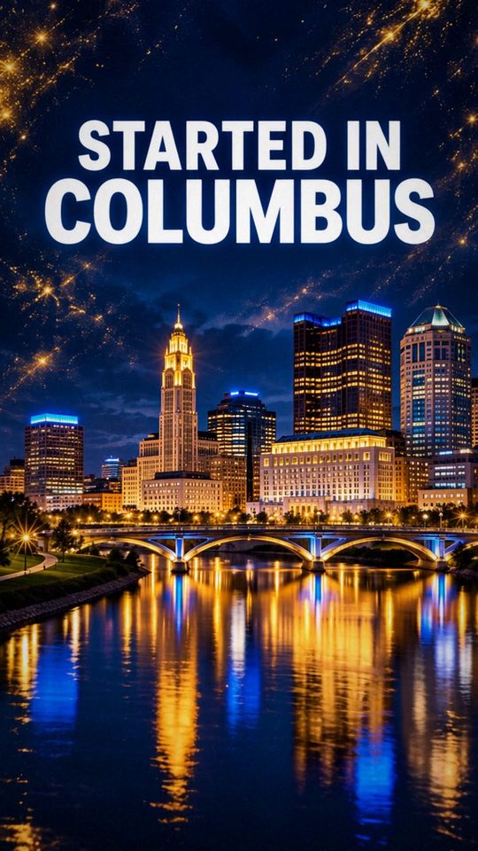 Started in Columbus: the Columbus skyline at night