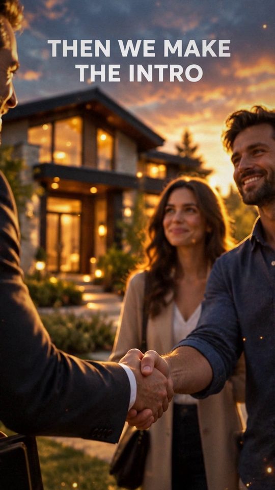 Then we make the intro: an agent shaking hands with buyers
