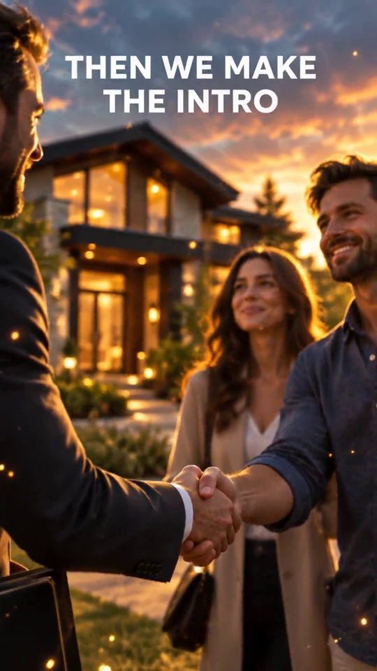 Then we make the intro: an agent shaking hands with buyers