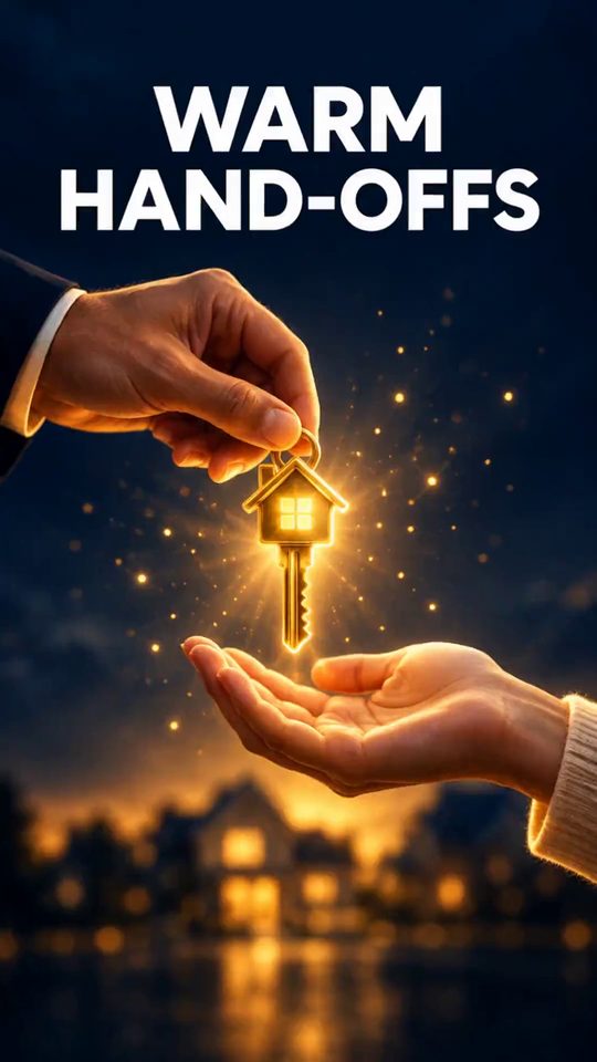 Warm hand-offs: a house key passed from hand to hand